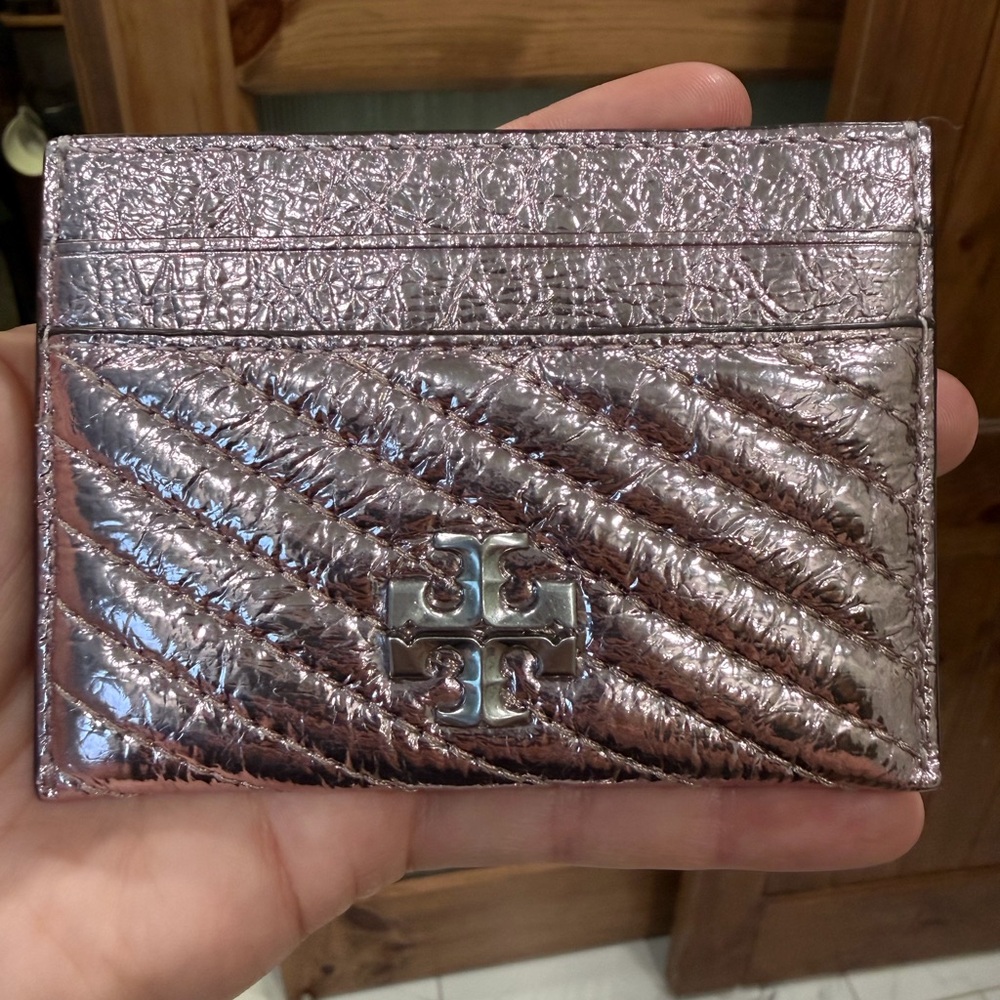 Tory Burch Metallic Pink Card Holder